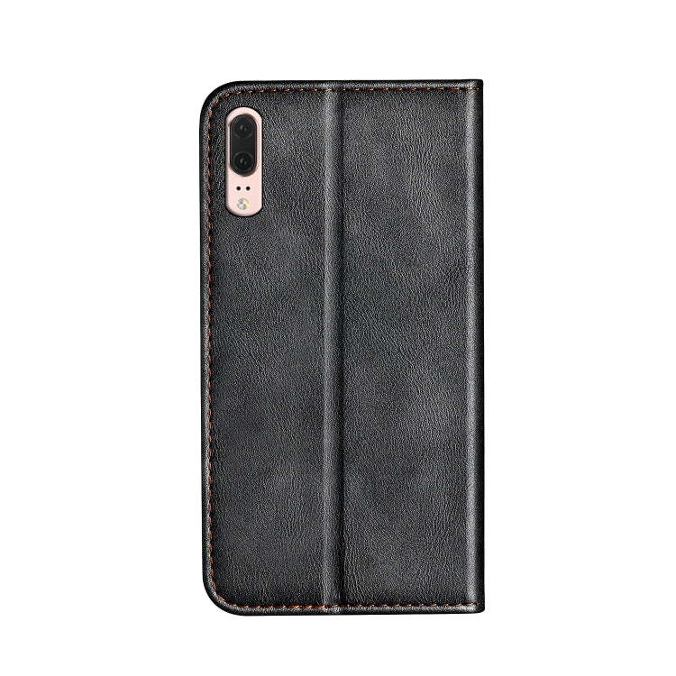 Business Solid Color Stitching Horizontal Flip Leather Case for Huawei P20, with Holder & Card Slots & Wallet & Lanyard