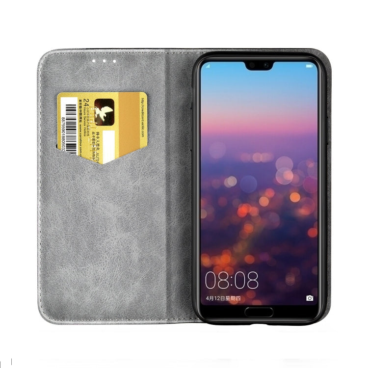 Business Solid Color Stitching Horizontal Flip Leather Case for Huawei P20, with Holder & Card Slots & Wallet & Lanyard
