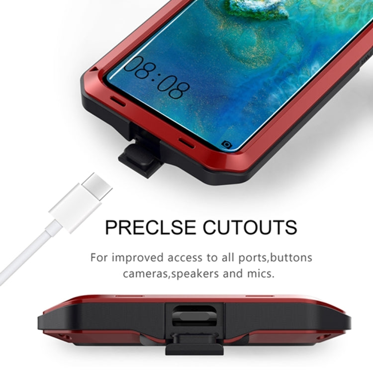 Tank Waterproof Dustproof Shockproof Aluminum Alloy + Silicone Case for Huawei Mate 20 Pro (Red)