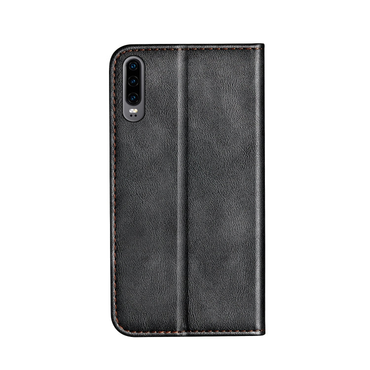 Business Solid Color Stitching Horizontal Flip Leather Case for Huawei P30, with Holder & Card Slots & Wallet & Lanyard