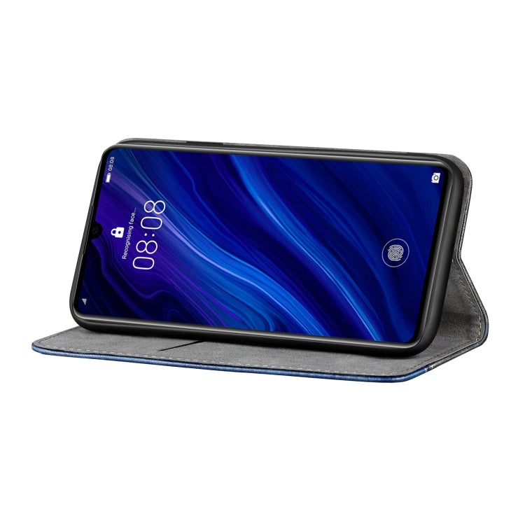 Business Solid Color Stitching Horizontal Flip Leather Case for Huawei P30, with Holder & Card Slots & Wallet & Lanyard