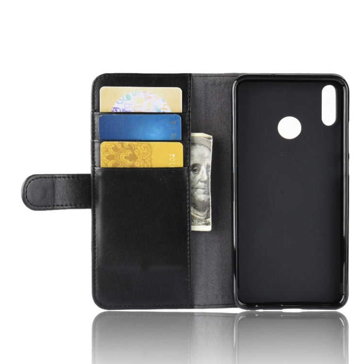 Horizontal Flip Genuine Leather Case for Huawei Honor 8X, with Card Slots & Holder & Wallet