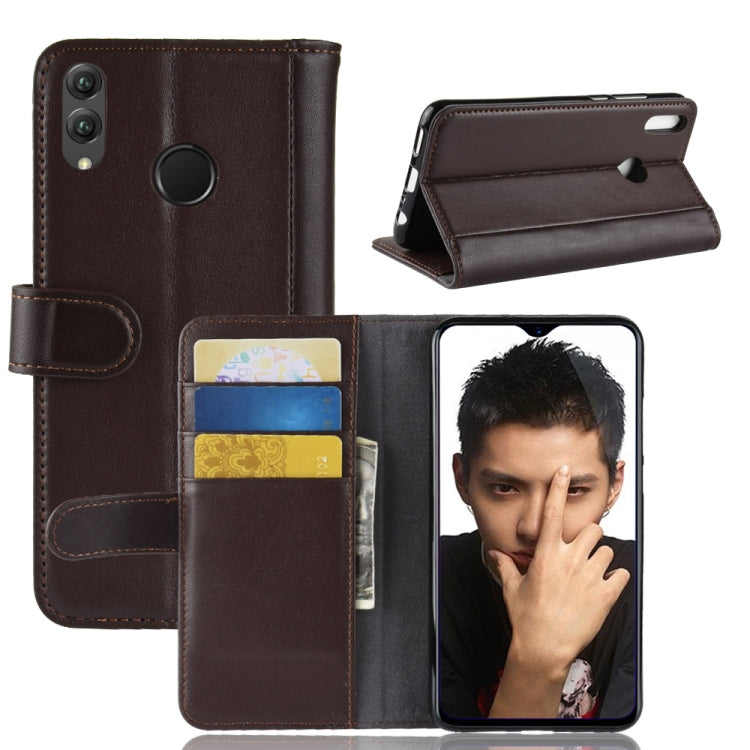 Horizontal Flip Genuine Leather Case for Huawei Honor 8X, with Card Slots & Holder & Wallet