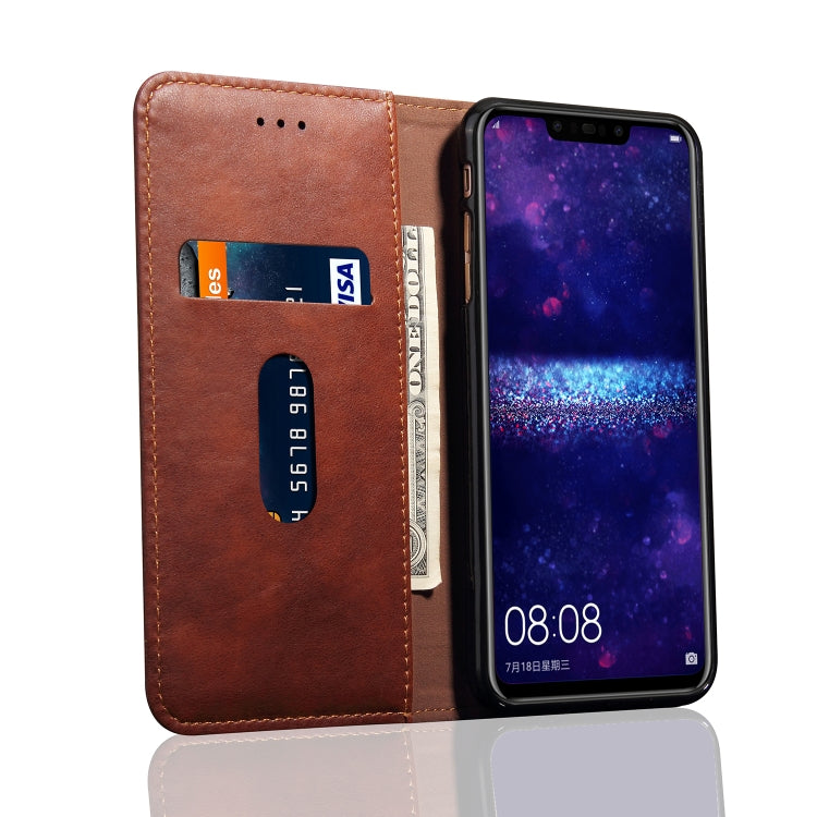 Casual Style Retro Crazy Horse Texture Horizontal Flip Leather Case for Huawei Nova 3i / P smart+, with Card Slots & Holder & Wallet
