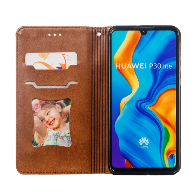 Calf Texture Zipper Magnetic Horizontal Flip Leather Case for Huawei P30 Lite, with Wallet & Holder & Card Slots