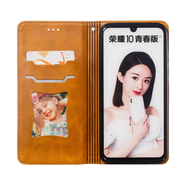 Calf Texture Zipper Magnetic Horizontal Flip Leather Case for Huawei Honor 10 Lite, with Wallet & Holder & Card Slots