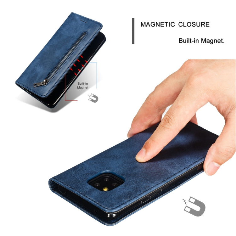 Calf Texture Zipper Magnetic Horizontal Flip Leather Case for Huawei Mate 20 Pro, with Wallet & Holder & Card Slots