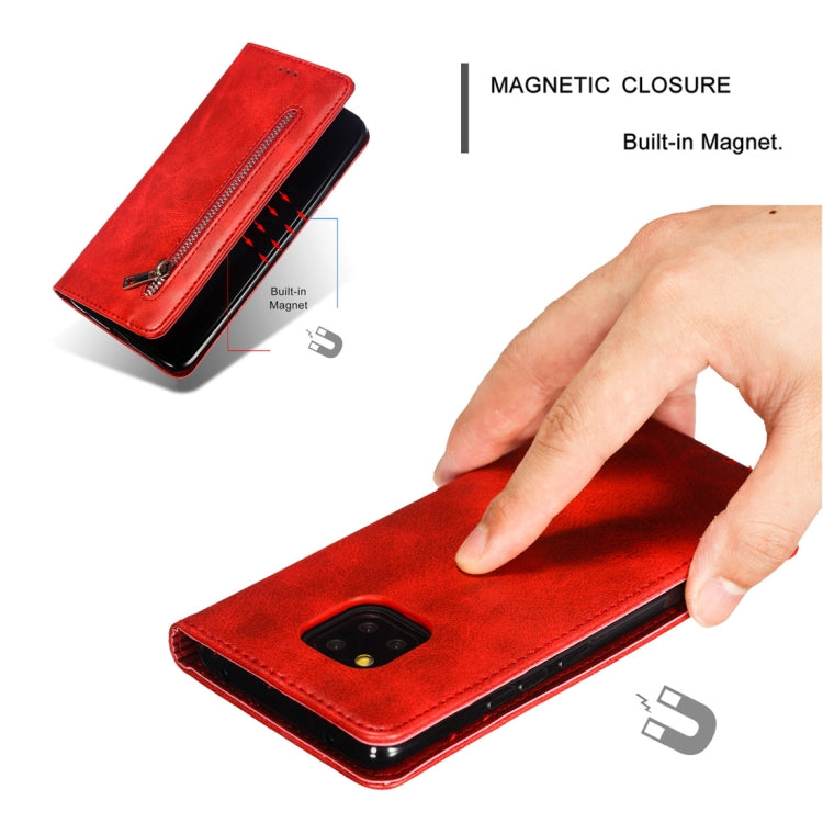 Calf Texture Zipper Magnetic Horizontal Flip Leather Case for Huawei Mate 20 Pro, with Wallet & Holder & Card Slots