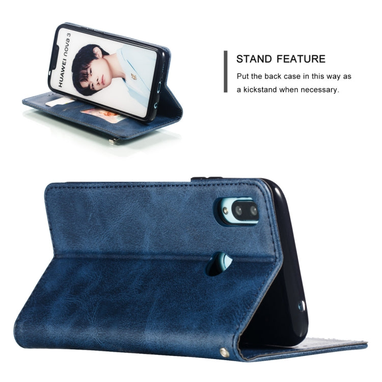 Calf Texture Zipper Magnetic Horizontal Flip Leather Case for Huawei nova 3i, with Wallet & Holder & Card Slots