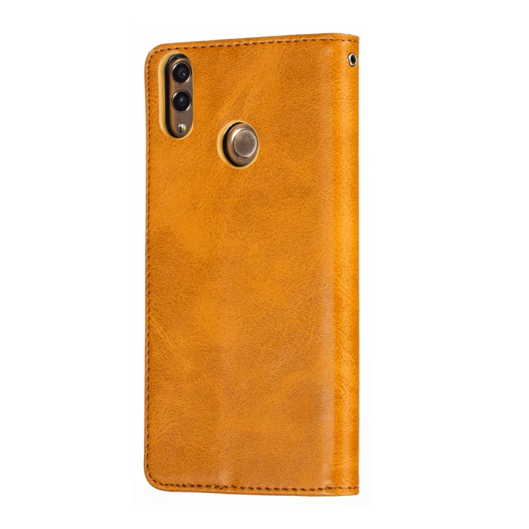 Calf Texture Zipper Magnetic Horizontal Flip Leather Case for Huawei Y7 (2019), with Wallet & Holder & Card Slots