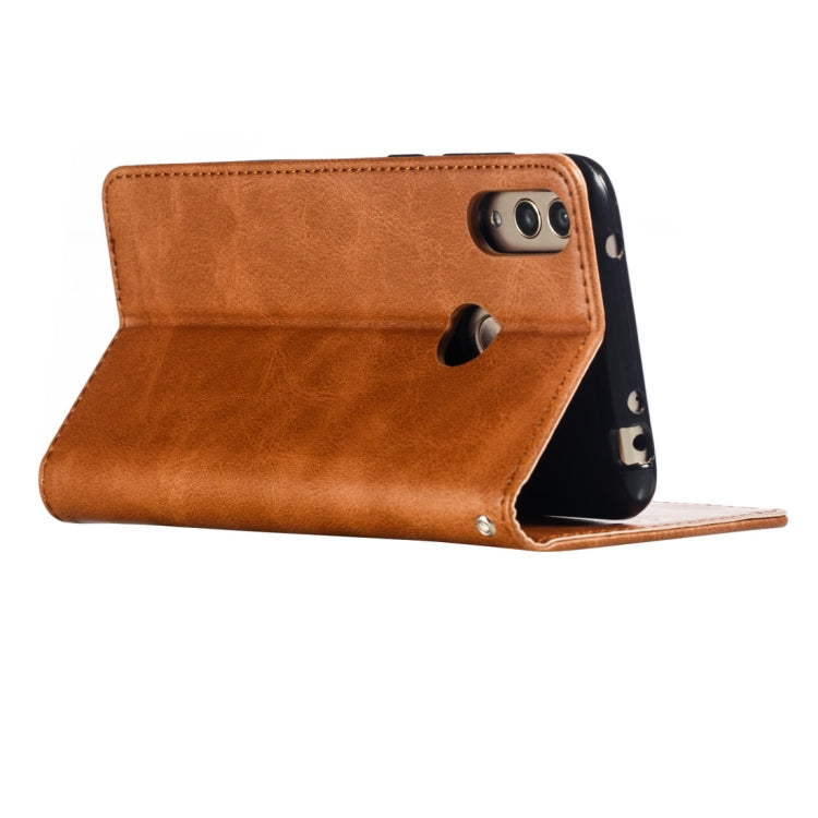 Calf Texture Zipper Magnetic Horizontal Flip Leather Case for Huawei Y7 (2019), with Wallet & Holder & Card Slots