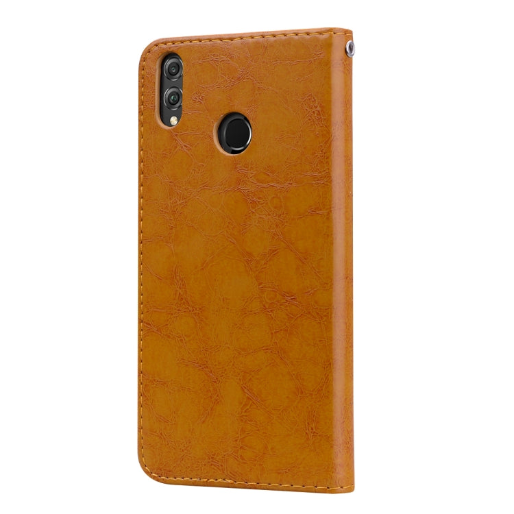 Business Style Oil Wax Texture Horizontal Flip Leather Case for Huawei Honor 8X, with Holder & Card Slots & Wallet