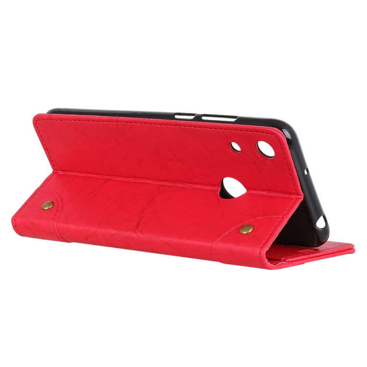 Copper Buckle Retro Crazy Horse Texture Horizontal Flip Leather Case for Huawei Honor 8A, with Holder & Card Slots & Wallet