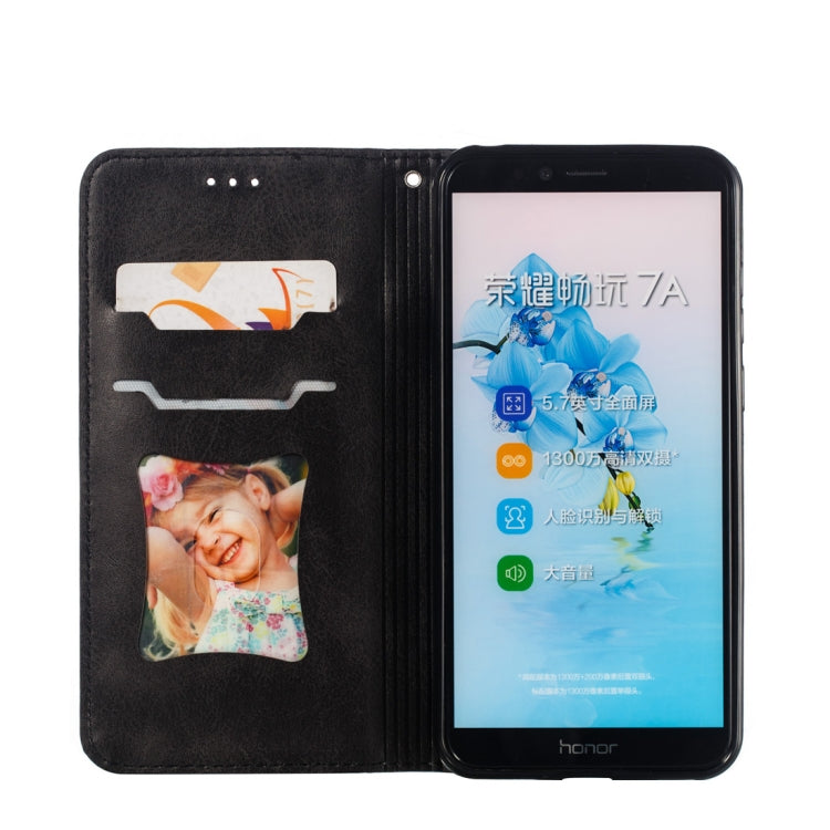 Calf Texture Zipper Magnetic Horizontal Flip Leather Case for Huawei Y6 (2018), with Wallet & Holder & Card Slots