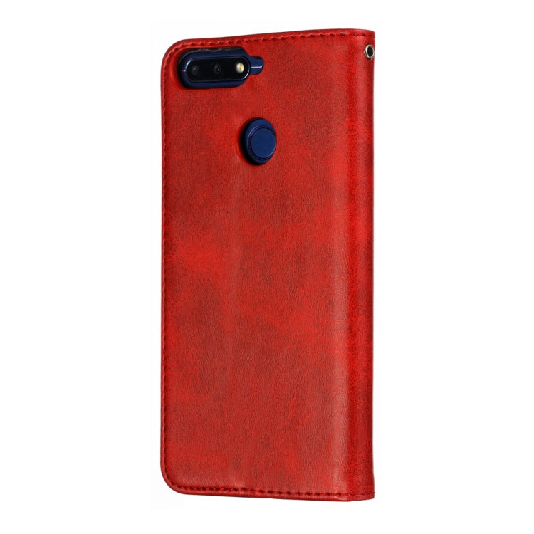 Calf Texture Zipper Magnetic Horizontal Flip Leather Case for Huawei Y6 (2018), with Wallet & Holder & Card Slots