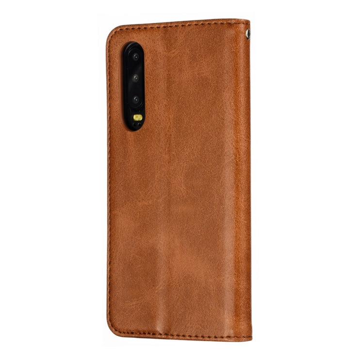 Calf Texture Zipper Magnetic Horizontal Flip Leather Case for Huawei P30, with Wallet & Holder & Card Slots