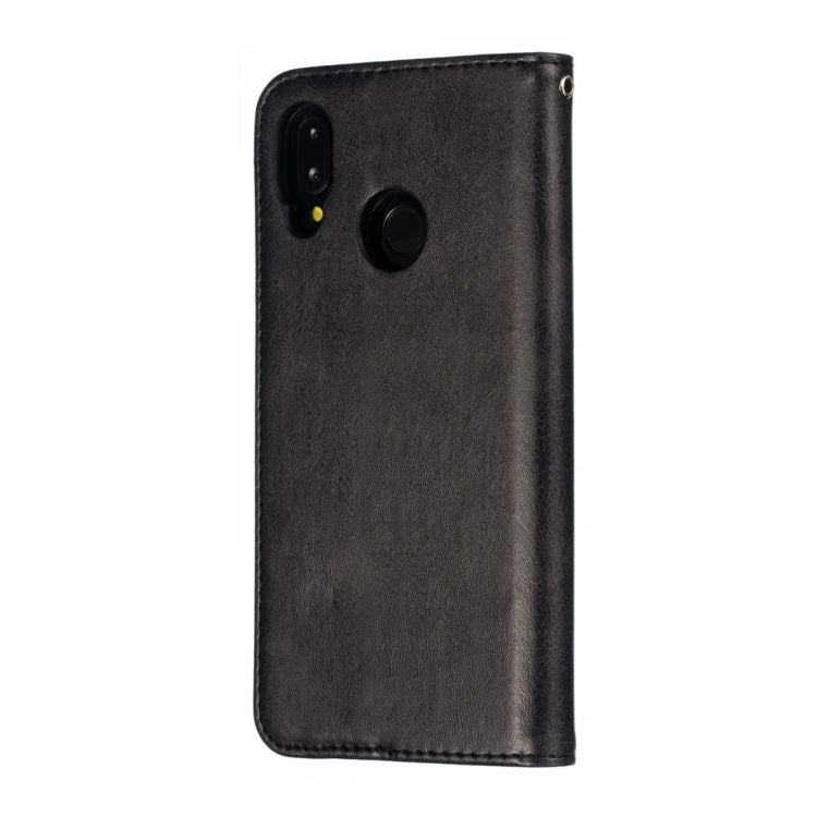 Calf Texture Zipper Magnetic Horizontal Flip Leather Case for Huawei P20 Lite, with Wallet & Holder & Card Slots