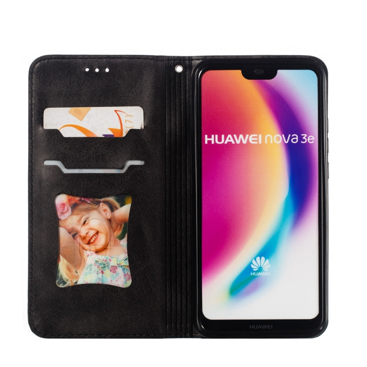 Calf Texture Zipper Magnetic Horizontal Flip Leather Case for Huawei P20 Lite, with Wallet & Holder & Card Slots