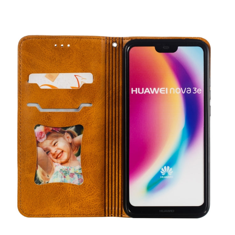 Calf Texture Zipper Magnetic Horizontal Flip Leather Case for Huawei P20 Lite, with Wallet & Holder & Card Slots