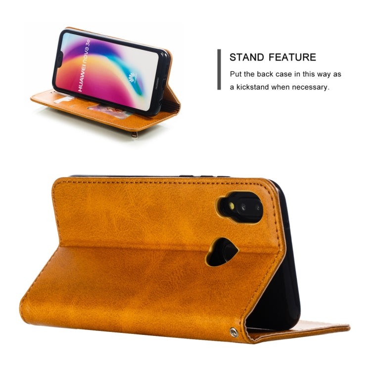 Calf Texture Zipper Magnetic Horizontal Flip Leather Case for Huawei P20 Lite, with Wallet & Holder & Card Slots