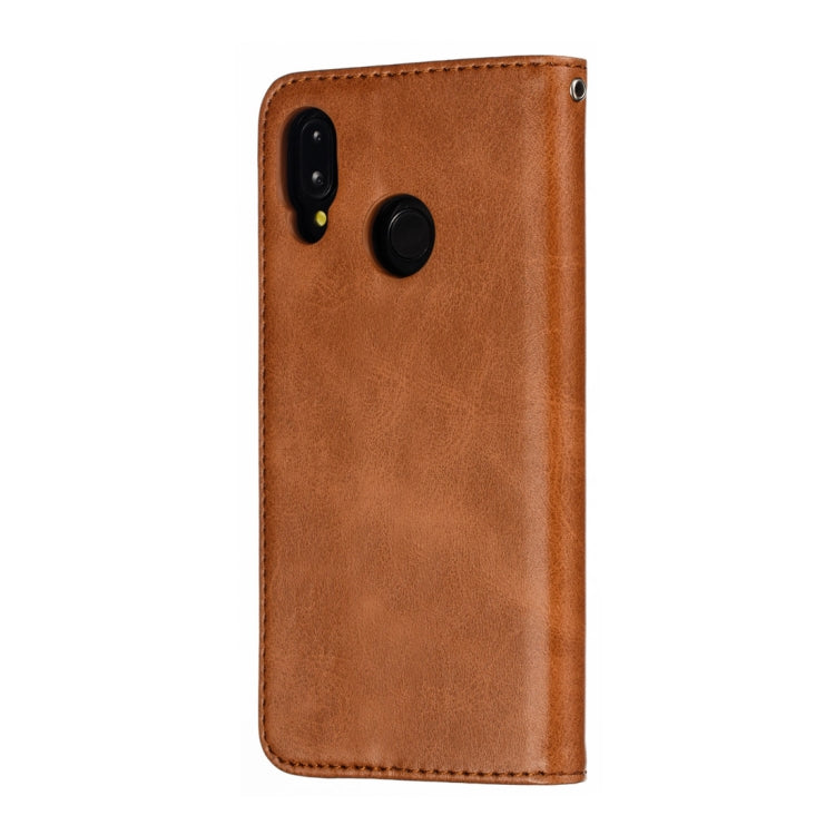 Calf Texture Zipper Magnetic Horizontal Flip Leather Case for Huawei P20 Lite, with Wallet & Holder & Card Slots