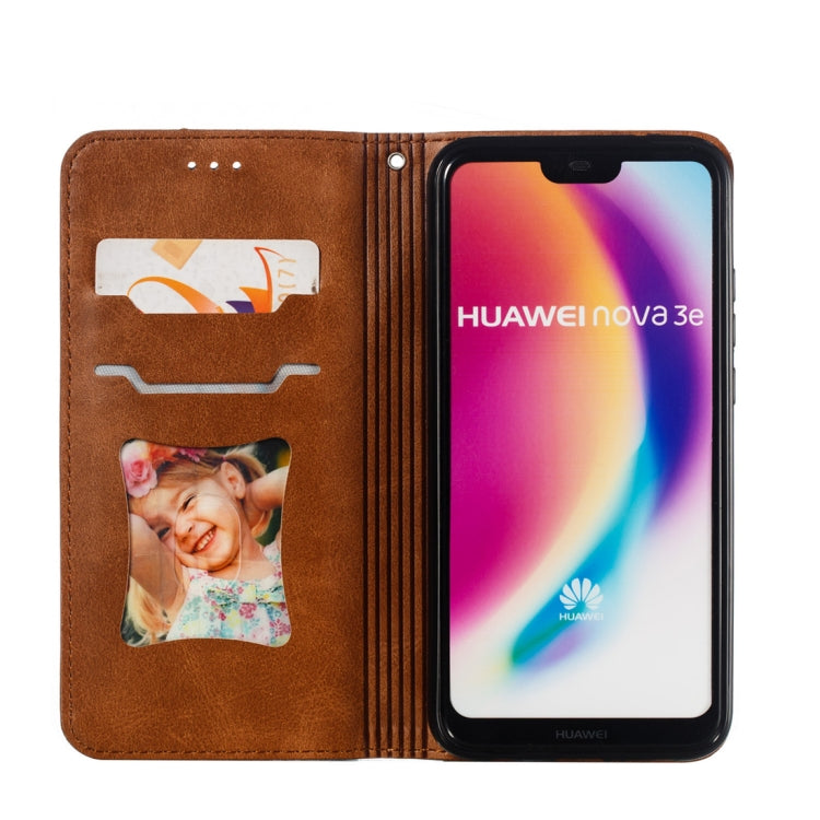 Calf Texture Zipper Magnetic Horizontal Flip Leather Case for Huawei P20 Lite, with Wallet & Holder & Card Slots
