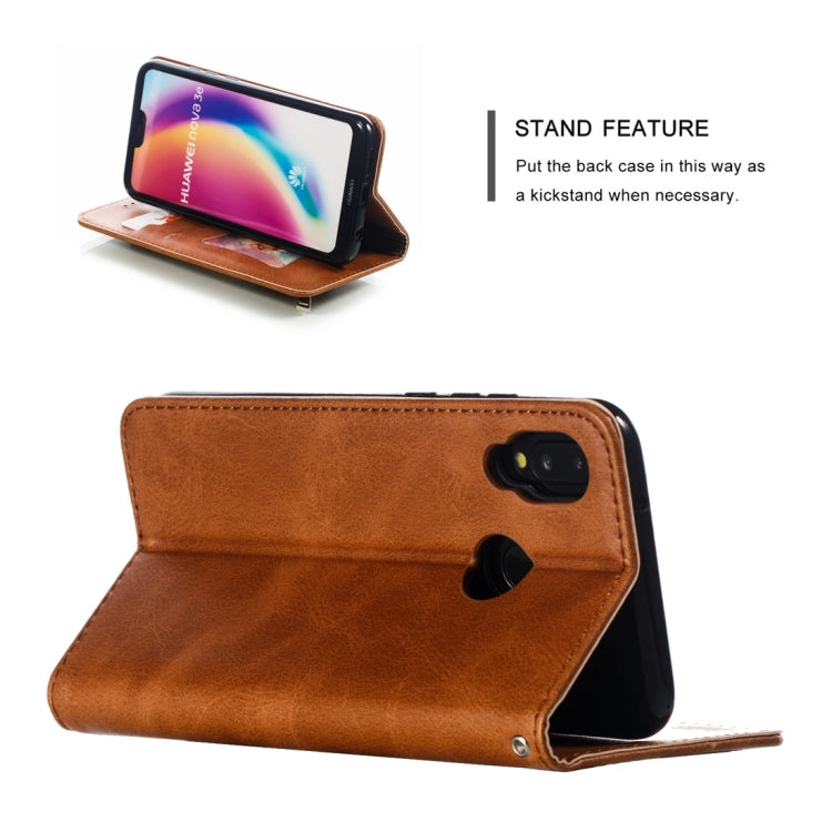 Calf Texture Zipper Magnetic Horizontal Flip Leather Case for Huawei P20 Lite, with Wallet & Holder & Card Slots
