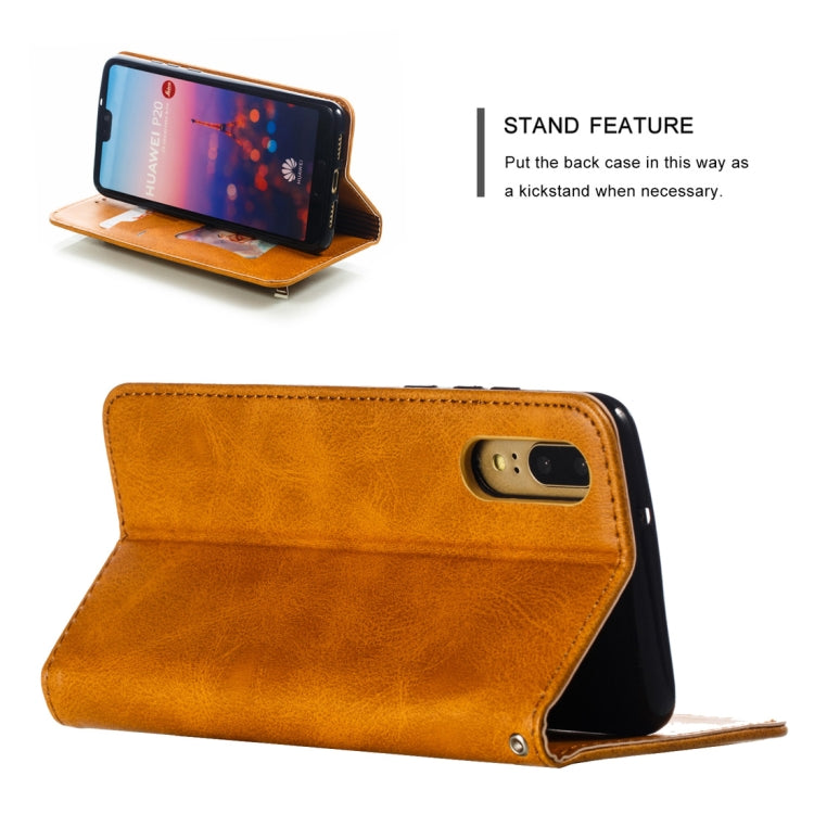 Calf Texture Zipper Magnetic Horizontal Flip Leather Case for Huawei P20, with Wallet & Holder & Card Slots