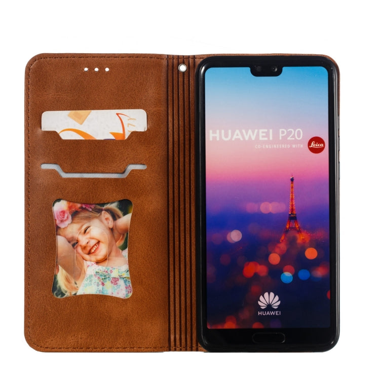 Calf Texture Zipper Magnetic Horizontal Flip Leather Case for Huawei P20, with Wallet & Holder & Card Slots