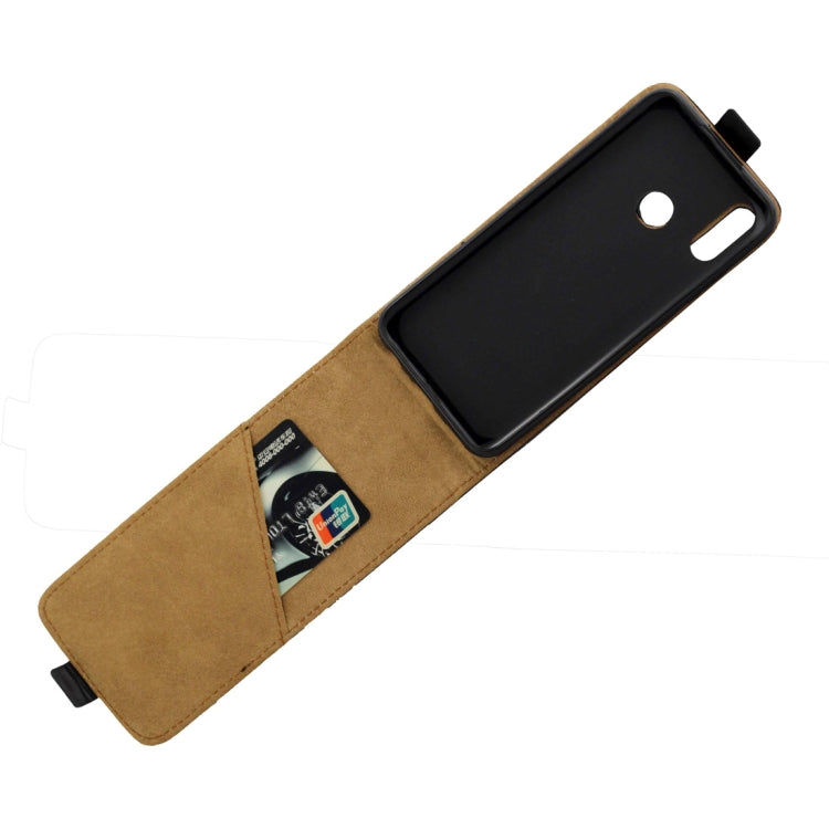 Business Style Vertical Flip TPU Leather Case for Huawei Honor 10 Lite, with Card Slot (Black)