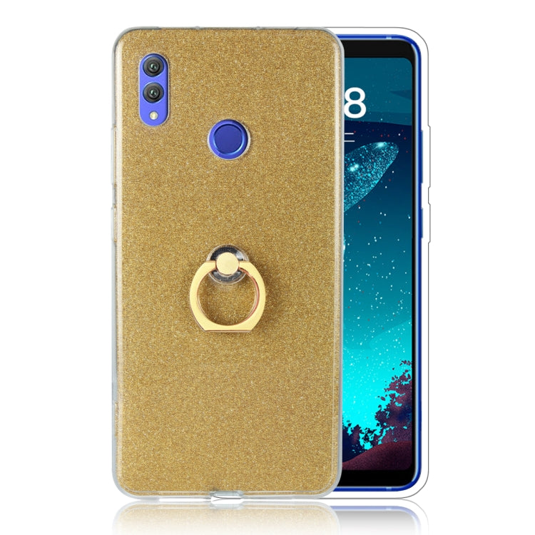 Glittery Powder Shockproof TPU Case for Huawei Honor Note 10, with 360 Degree Rotation Ring Holder