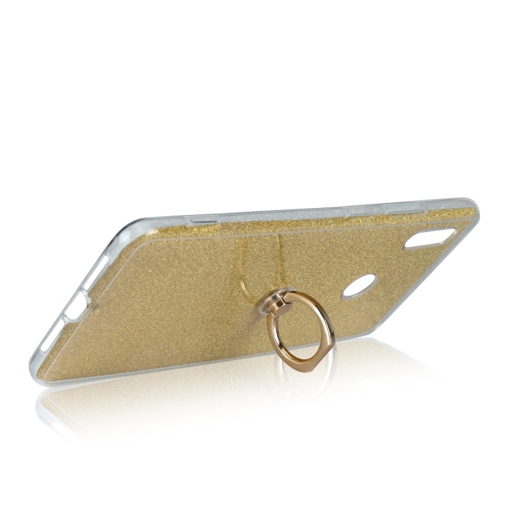 Glittery Powder Shockproof TPU Case for Huawei Honor Note 10, with 360 Degree Rotation Ring Holder