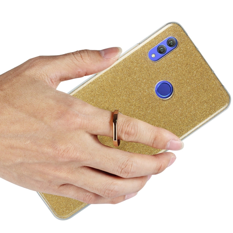 Glittery Powder Shockproof TPU Case for Huawei Honor Note 10, with 360 Degree Rotation Ring Holder