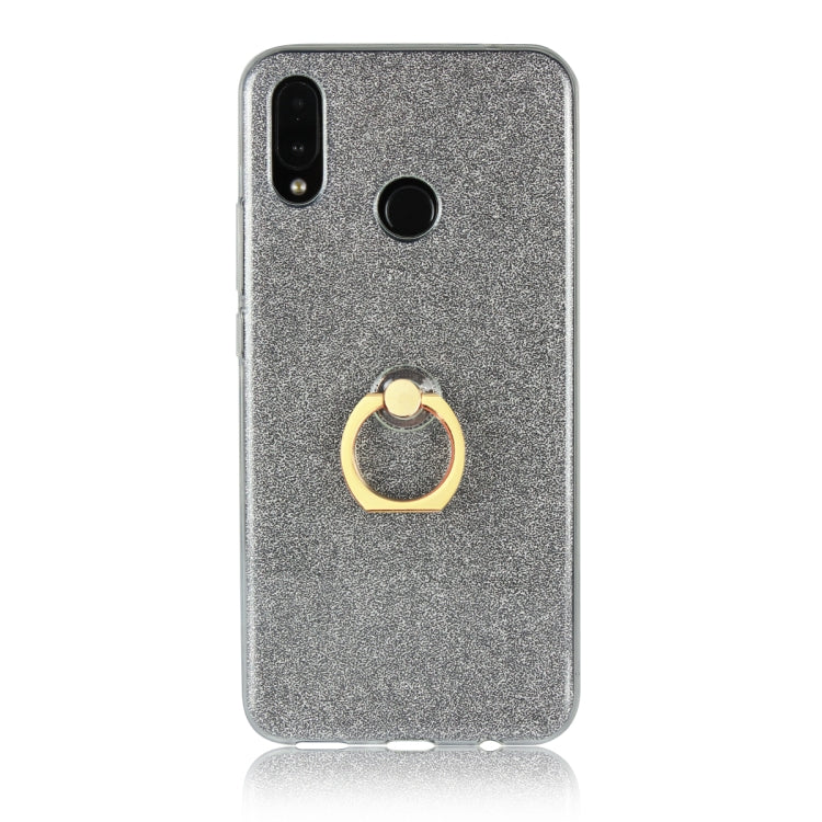 Glittery Powder Shockproof TPU Case for Huawei Nova 3i, with 360 Degree Rotation Ring Holder