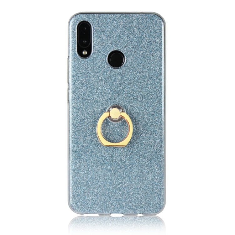 Glittery Powder Shockproof TPU Case for Huawei Nova 3i, with 360 Degree Rotation Ring Holder