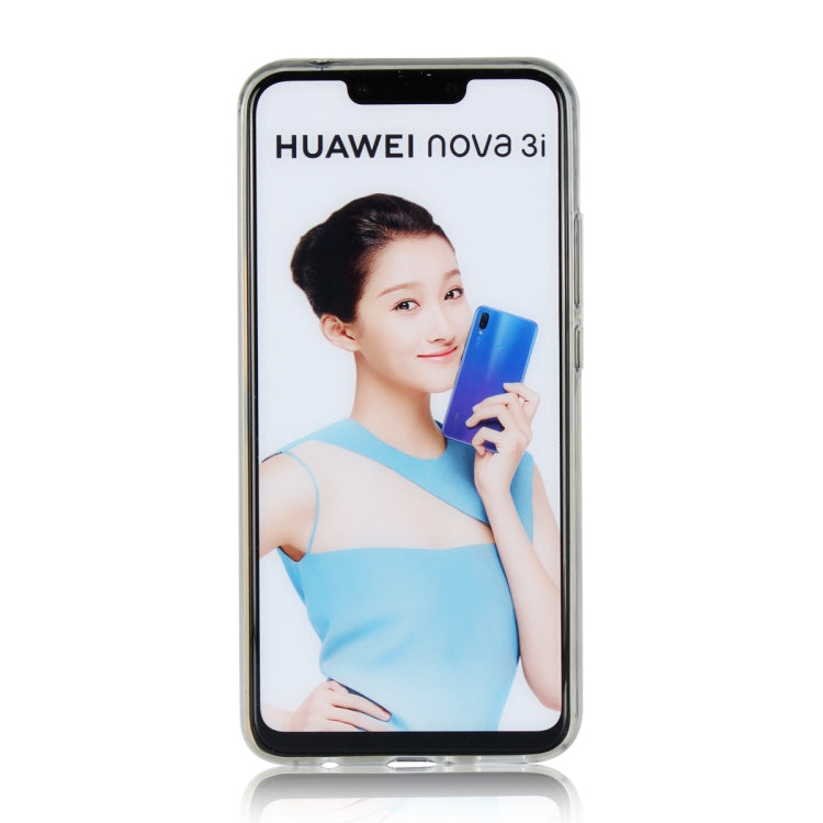 Glittery Powder Shockproof TPU Case for Huawei Nova 3i, with 360 Degree Rotation Ring Holder