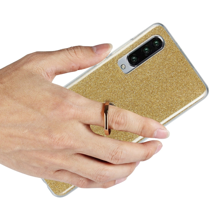 Glittery Powder Shockproof TPU Case for Huawei P30, with 360 Degree Rotation Ring Holder