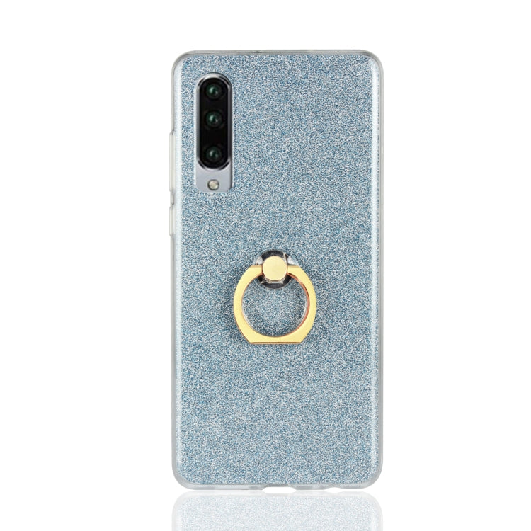 Glittery Powder Shockproof TPU Case for Huawei P30, with 360 Degree Rotation Ring Holder