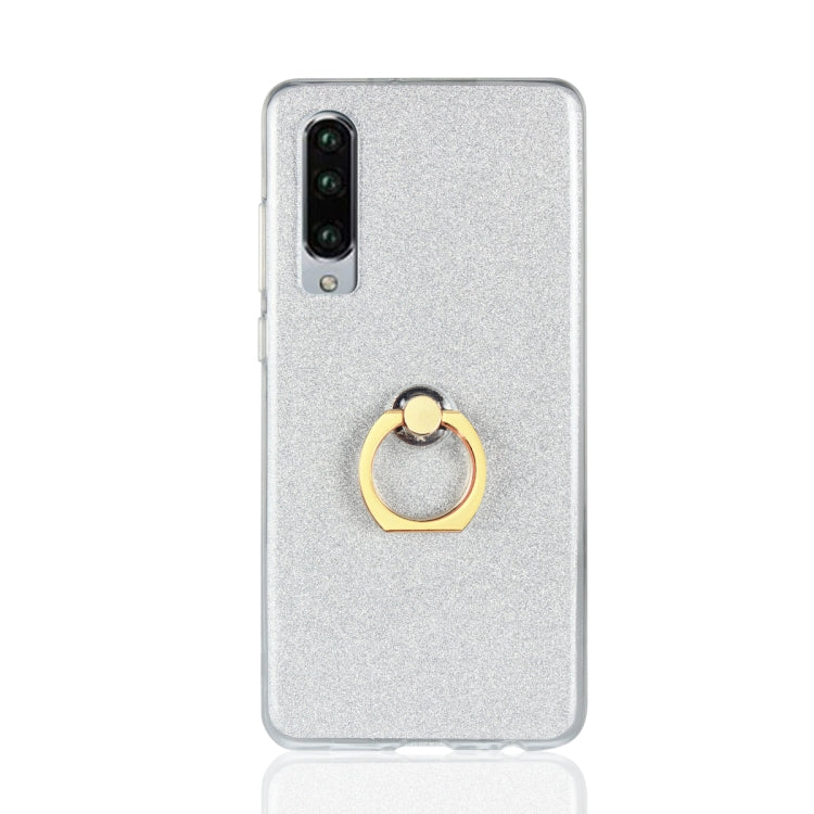 Glittery Powder Shockproof TPU Case for Huawei P30, with 360 Degree Rotation Ring Holder