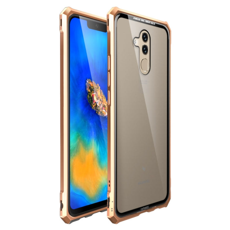 Snap-on Aluminum Frame and Tempered Glass Back Plate Case for Huawei Mate 20 Lite