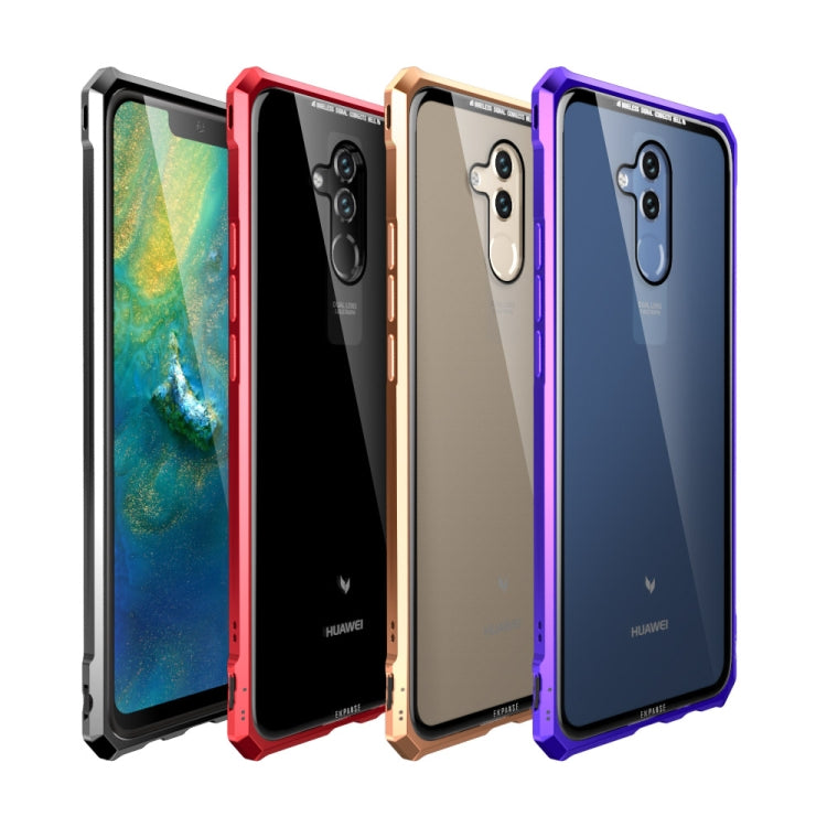 Snap-on Aluminum Frame and Tempered Glass Back Plate Case for Huawei Mate 20 Lite