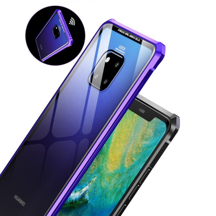 Snap-on Aluminum Frame and Tempered Glass Back Plate Case for Huawei Mate 20