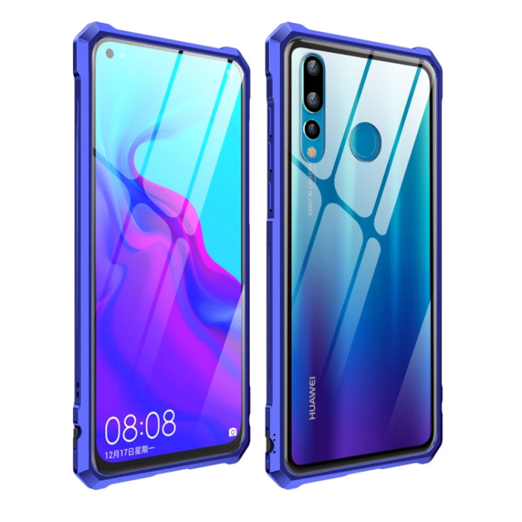 Snap-on Aluminum Frame and Tempered Glass Back Plate Case for Huawei Nova 4