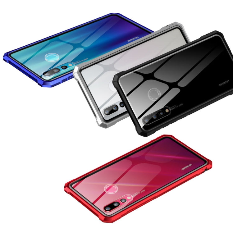 Snap-on Aluminum Frame and Tempered Glass Back Plate Case for Huawei Nova 4