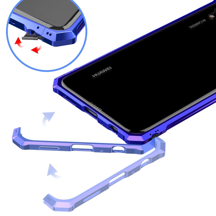 Snap-on Aluminum Frame and Tempered Glass Back Plate Case for Huawei Enjoy 9 Plus