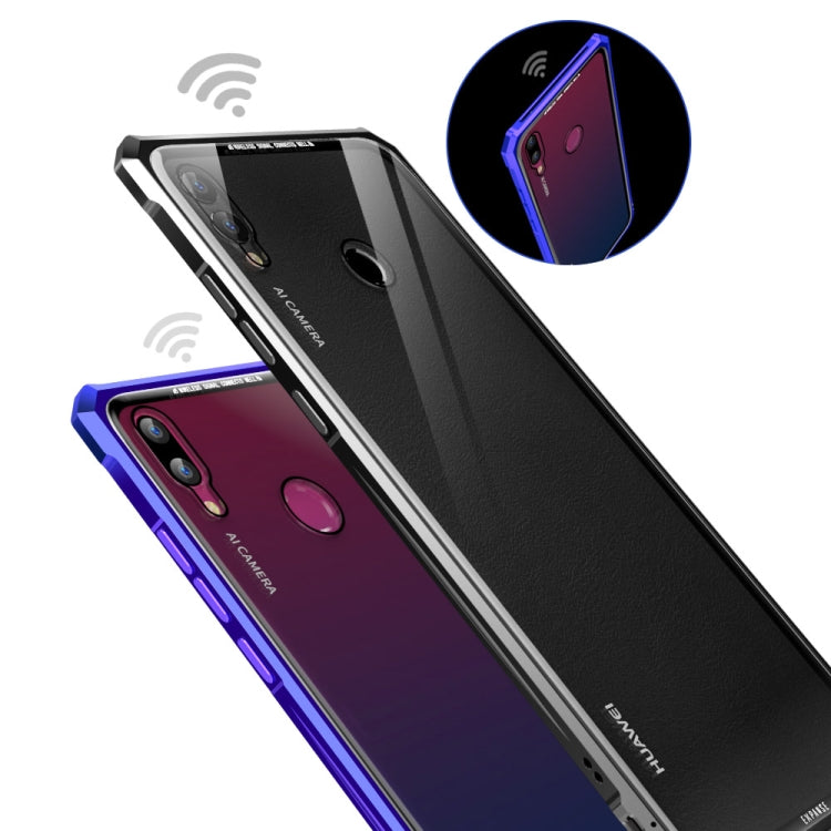 Snap-on Aluminum Frame and Tempered Glass Back Plate Case for Huawei Enjoy 9 Plus