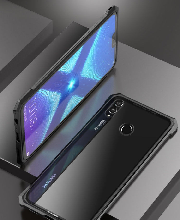 Snap-on Aluminum Frame and Tempered Glass Back Plate Case for Huawei Honor 8X