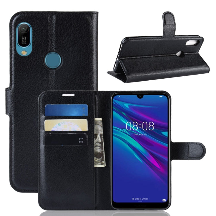 Litchi Texture Horizontal Flip Leather Case for Huawei Y6 2019, with Wallet & Holder & Card Slots