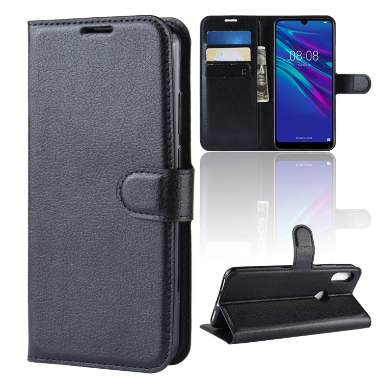 Litchi Texture Horizontal Flip Leather Case for Huawei Y6 2019, with Wallet & Holder & Card Slots