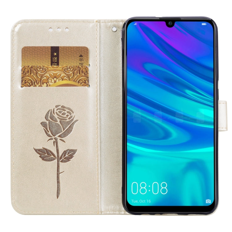 Rose Embossed Horizontal Flip PU Leather Case for Huawei P Smart 2019, with Holder & Card Slots & Wallet
